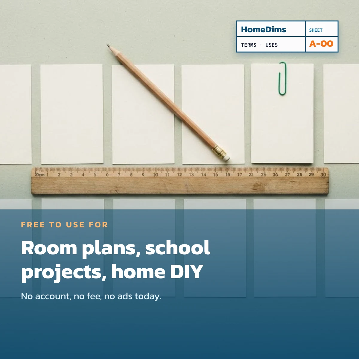 HomeDims is free for room plans, school projects and home DIY